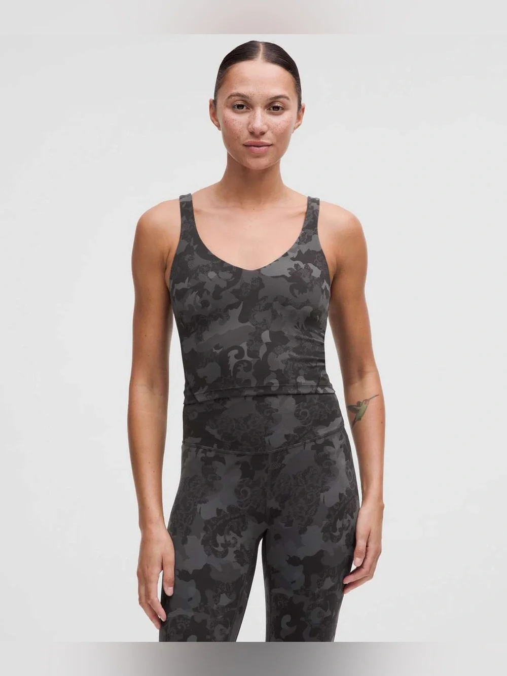 Lululemon Align Tank Top *Light Support, A/B Cup Hidden Heritage Lace Black Mult